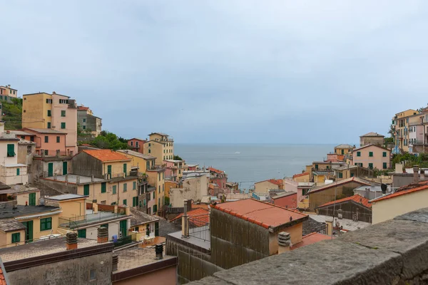 Telhados Vila Costeira Italiana Pitoresca Cinque Terre — Fotografia de Stock