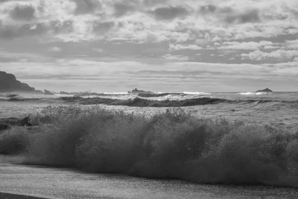 Mar Tormentoso Surf Mount Maunganui Main Beach Tauranga Nueva Zelanda — Foto de Stock