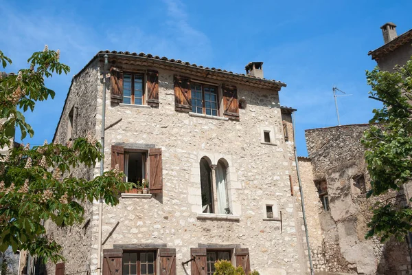 Antigua Arquitectura Italiana Piedra Edificio Residencial Saint Paul Vence Provenza —  Fotos de Stock