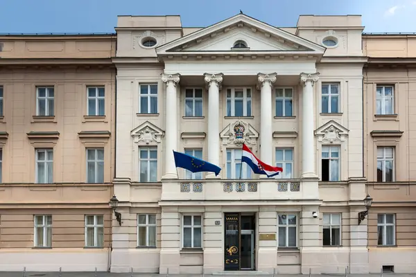 Bâtiment Parlement Croate Sur Place Saint Marc Zagreb Croatie Images De Stock Libres De Droits