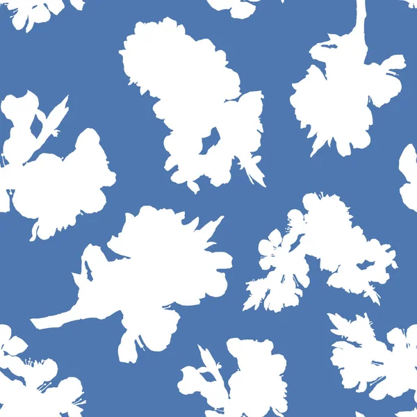 abstraction background concept . flowers Shape design. White and blue seamless pattern. Seamless floral pattern for fabric, textile, wrapping paper