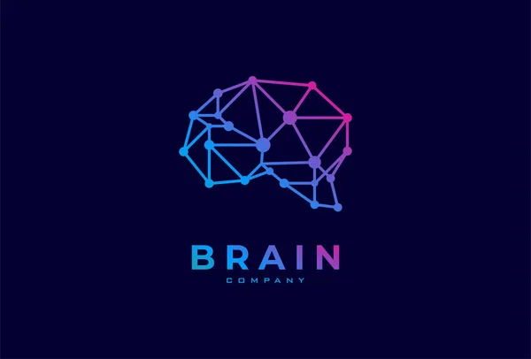 Beyin Logosu, modern beyin logosu, teknoloji ve şirket logoları için kullanılabilir, vektör çizimi
