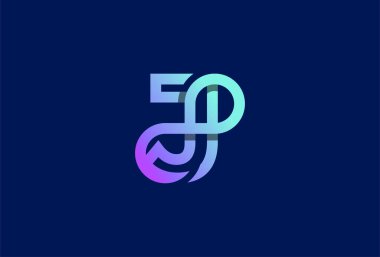 J harfi Infinity Logo tasarımı, teknoloji, marka ve şirket logoları tasarımı, vektör illüstrasyonu için uygun