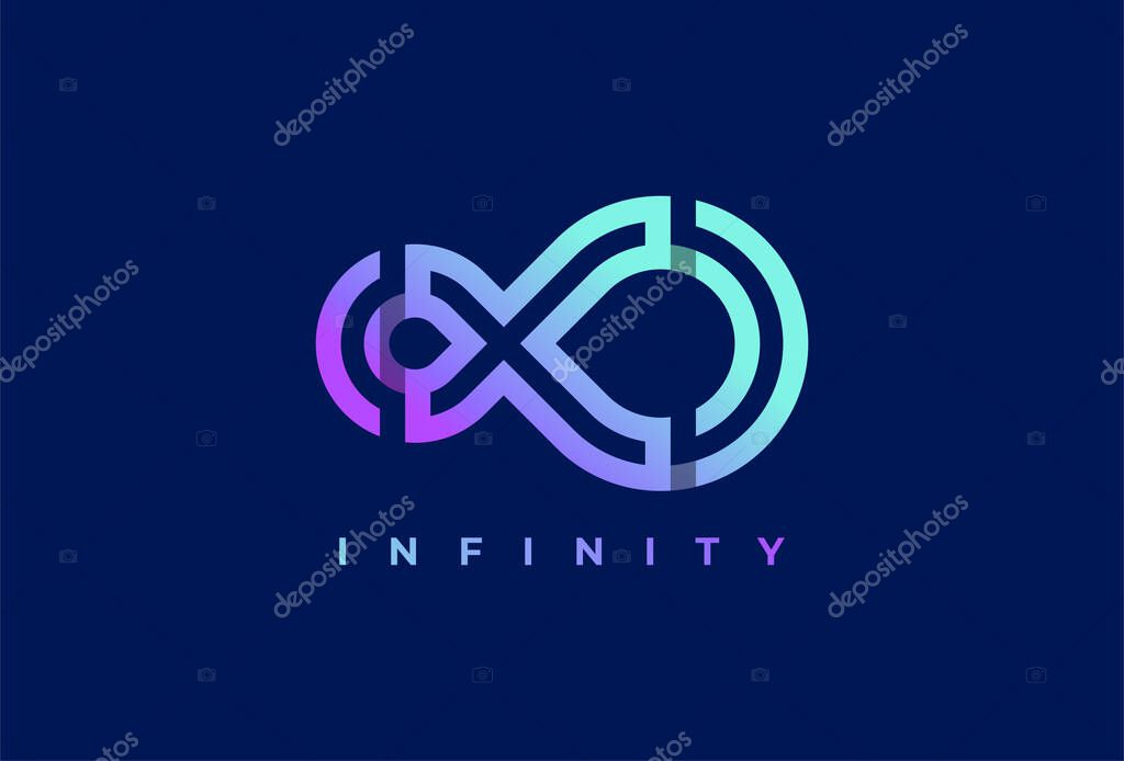 Infinity Logo. letter X with infinity icon combination. suitable for technology, brand and company logo, vector illustration