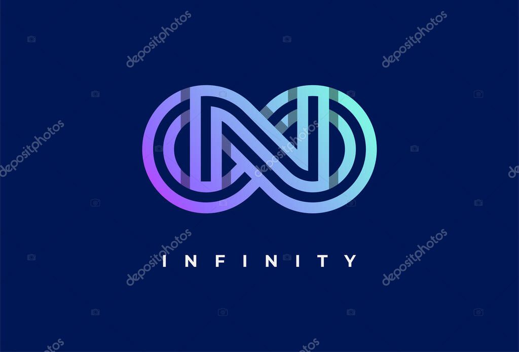 Infinity Logo, letter N with infinity icon combination, suitable for technology, brand and company logo, vector illustration
