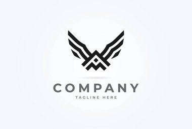  A kanat logosu, modern harf A soyut kuş oluşturma, Düz Tasarım LogoŞablonu, vektör illüstrasyonu