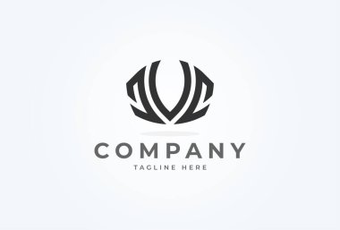  İlk Harf JVC Logosu, J, V ve C harflerinin monogram tasarım kombinasyonu, Düz Vektör Logo Tasarım Şablonu, vektör çizimi.