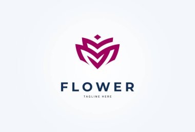 Initial SM or MS Flower logo. monogram logo design combination of letters S and M form a flower. flat design logo template element. vector illustration clipart