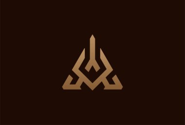 Baş harfleri AV veya VA logosu. A ve V harflerinin altın rengi logo tasarımı kombinasyonu. Marka ve iş logoları için kullanılabilir. düz tasarım logo şablonu elemanı. vektör illüstrasyonu