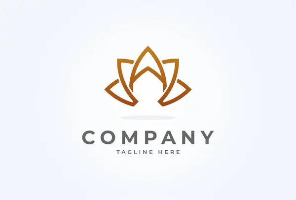 Lotus Logosu Tasarımı. Lotus Çiçeği kombinasyonlu A harfi, iş ve şirket logoları için kullanılabilir, vektör illüstrasyonu