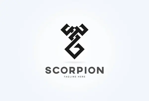 Akrep logosu, modern siyah renkli Akrep, vektör çizimi