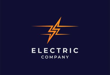 Elektrik logosu. Negatif uzay yıldırımından gelen soyut S harfi, tunder bolt tasarım logo şablonu, vektör illüstrasyonu