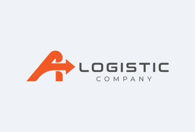 Soyut A Lojistik Logo, A harfi ve ok kombinasyonu, İşletme ve şirket logoları için kullanılabilir, Düz Vektör Logo Tasarım Şablonu, vektör ilülasyonu