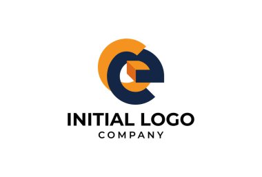 Başlangıç harfleri GE veya EG logo tasarımı vektör çizimi