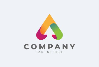 A harfinin baş harfi, A harfinin içinde ok var, marka ve şirket logoları, vektör illüstrasyonu için kullanılabilir.