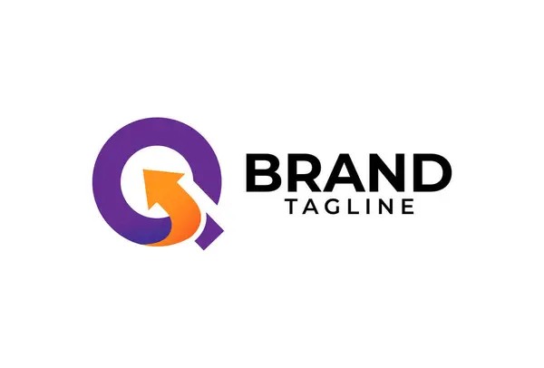 Intial Q logosu, Q harfi ile Arrow kombinasyonu, finans, lojistik ve şirket logoları için kullanılabilir, vektör illüstrasyonu