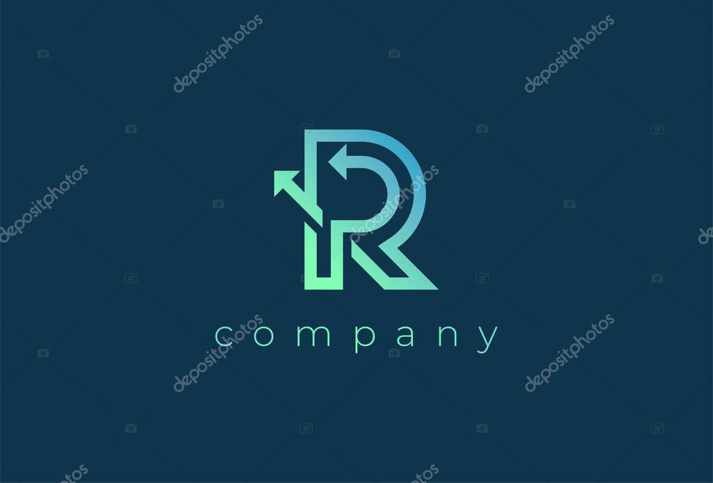 Intial R logo, letter R with Arrow combination, usable for finance, logistic and company logos, vector illustration