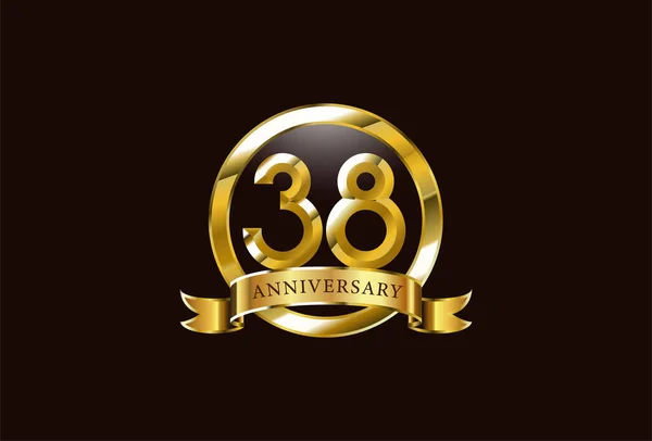 Años Diseño Del Logotipo Celebración Aniversario Con Estilo Círculo Oro — Archivo Imágenes Vectoriales