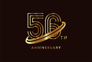 Altın 56 yıllık kutlama logosu tasarımı ilham kaynağı
