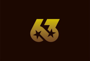 63 numaralı logo, 63 numaralı monogram sonsuzluk sembolünden oluşturuldu. Negatif uzayda bir yıldız var. İş ve yıldönümü logoları için kullanılabilir..