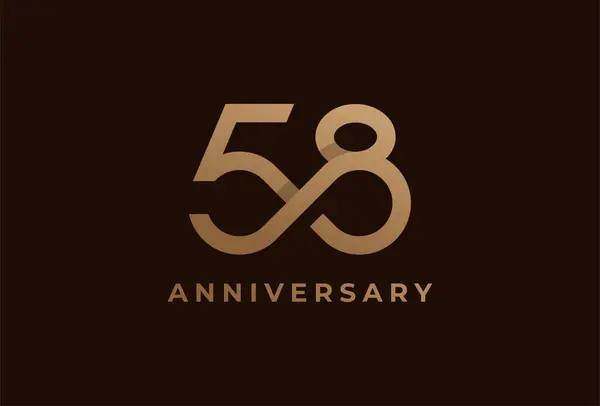 58 numaralı soyut logo, sonsuz ikon kombinasyonlu 58 numara, doğum günü ve iş logosu şablonları, düz tasarım logosu, vektör illüstrasyonu için kullanılabilir.