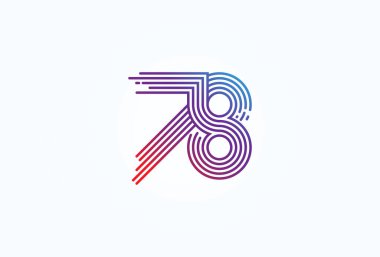 Soyut 78 Numara Logosu, 78 numara monogram tarzı, yıldönümü, iş ve teknoloji logoları, düz tasarım logo şablonu, vektör çizimi için kullanılabilir.