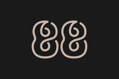 88 Numara Logo, Monogram 88 numara logo tarzı, yıldönümü ve iş logoları için kullanılabilir, düz tasarım logo şablonu, vektör çizimi