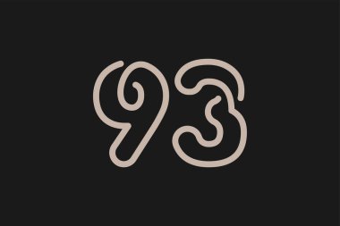 93 numara logo, 93 numara logo tarzı, yıldönümü ve iş logoları için kullanılabilir, düz tasarım logo şablonu, vektör çizimi