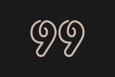 99 numaralı logo, 99 numaralı logo çizgisi tarzı, yıldönümü ve iş logoları için kullanılabilir, düz tasarım logo şablonu, vektör çizimi