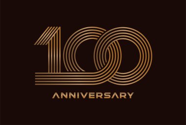 Soyut 100 Numara Logosu, Altın 90 numara monogram tarzı, yıldönümü ve iş logoları için kullanılabilir, düz tasarım logo şablonu, vektör ilülasyonu
