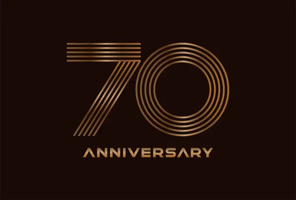 Soyut 70 Numara Logosu, Altın 70 numara monogram tarzı, yıldönümü ve iş logoları için kullanılabilir, düz tasarım logo şablonu, vektör ilülasyonu