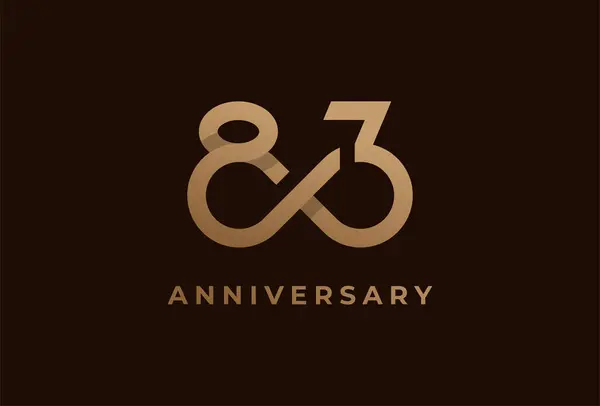 83 numaralı soyut logo, sonsuz ikon kombinasyonlu 83 numara, doğum günü ve iş logosu şablonları, düz tasarım logosu, vektör çizimi için kullanılabilir.