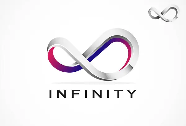 Sonsuzluk Logosu Tasarımı, 3d stil sonsuzluk logosu tasarımı ilham kaynağı, marka ve teknoloji logosu için kullanılabilir, vektör illüstrasyonu