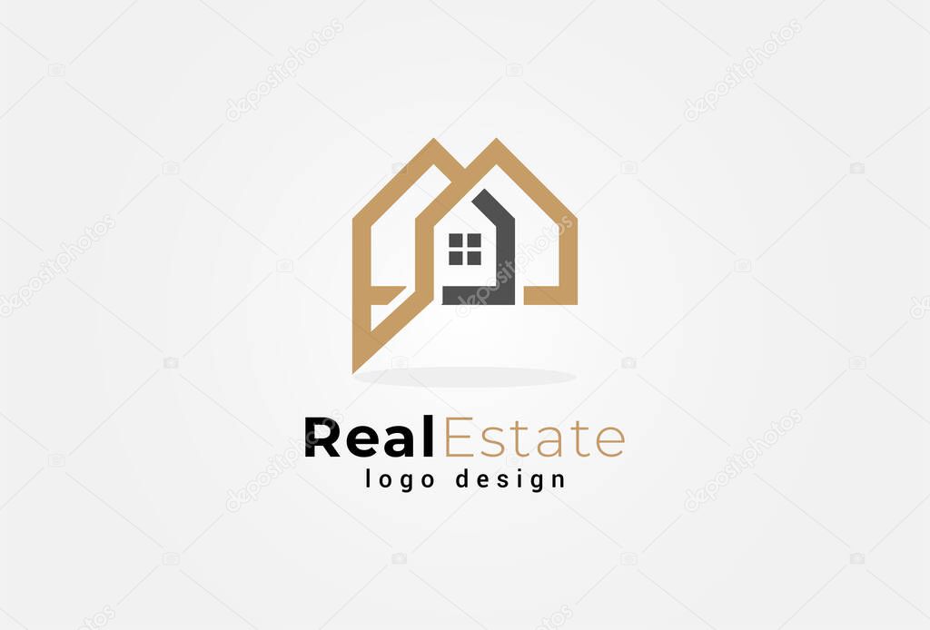 Real Estate Logo. building and chat bubble combination. suitable for Architecture Building apps and company logos design