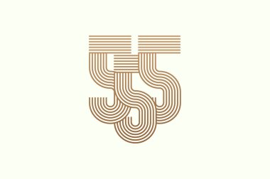 555 numara Logo, Monogram Numarası 555 çok satırlı logo, iş logoları ve yıldönümü için kullanılabilir, düz tasarım logo şablonu, vektör çizimi