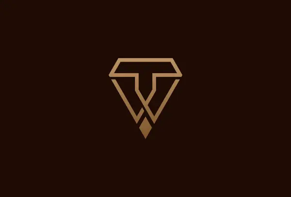 Elmas logosu, elmas kombinasyonlu harf T ve W, marka ve iş logoları için kullanılabilir, düz tasarım logo şablonu ögesi, vektör illüstrasyonu