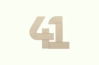 41 numaralı logo. Monogram Numara 41 çok satırlı logo tarzı. İş logoları ve yıldönümü için kullanılabilir. Düz tasarım logo şablonu. vektör illüstrasyonu