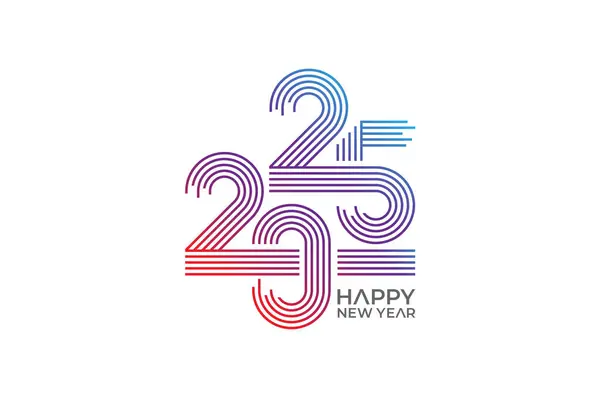 Yeni Yıl 2025 Logo tasarım ilhamı, Yeni Yıl tasarım şablon unsuru, vektör illüstrasyonu