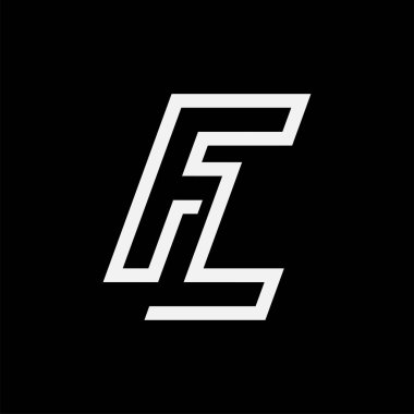 Harf FL veya LF Logosu, L kombinasyonu, tasarım logo şablonu ögesi, vektör illüstrasyonlu Monogram F harfi