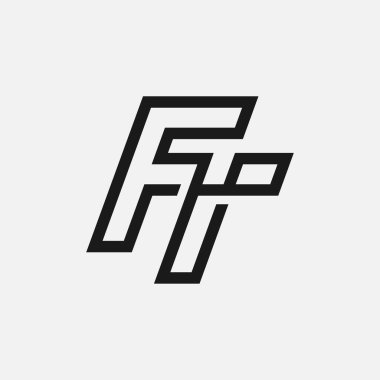 FT ya da TF Logosu, T kombinasyonlu Monogram Logosu F harfi, tasarım logo şablonu ögesi, vektör illüstrasyonu