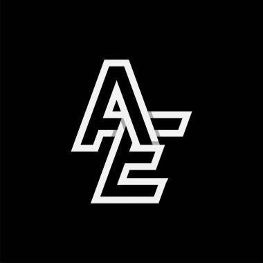 Harf AE veya EA Logosu, Monogram Logo harfi A, E kombinasyonu, tasarım logosu şablonu, vektör ilülasyonu