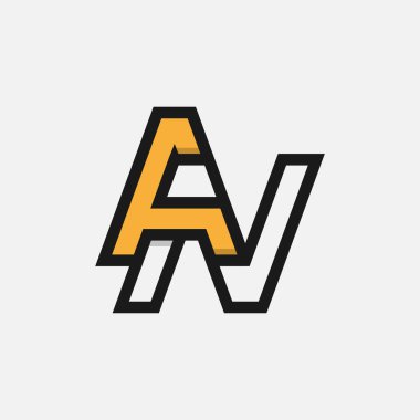 AN ya da NA Logosu Harfi, A Monogram harfi N kombinasyonu, tasarım logo şablonu ögesi, vektör illüstrasyonu