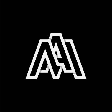 AM harfi veya MA logosu, A harfi, M kombinasyonu, tasarım logosu şablonu, vektör illüstrasyonu.