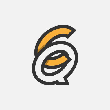 Letter CQ or QC Logo, Monogram Logo letter C with Q combination, design logo template element, vector illustration clipart