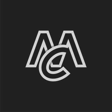 Harf CM veya MC Logosu, M kombinasyonu, tasarım logosu şablonu, vektör illüstrasyonlu C Logosu