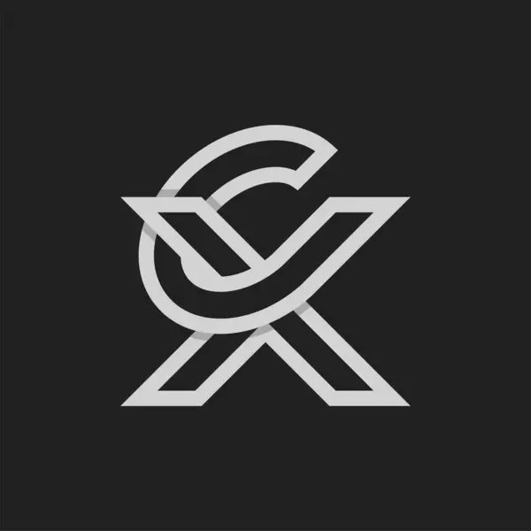 Harf CX veya XC Logosu, X kombinasyonu, tasarım logosu, vektör illüstrasyonlu Monogram C harfi