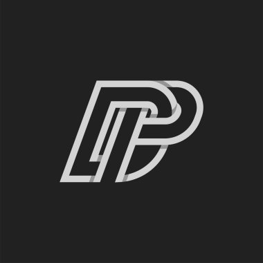 İlk harf DP veya PD logosu, P kombinasyonu, tasarım logosu şablonu, vektör illüstrasyonlu Monogram D harfi