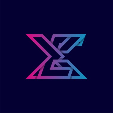 İlk Harf EX veya XE Logosu, X kombinasyonlu Monogram Logosu E harfi, tasarım logosu şablonu, vektör ilülasyonu