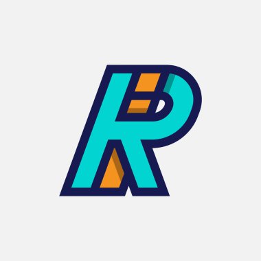 İlk harf IR ya da RI Logosu, R kombinasyonlu Monogram Logosu I, tasarım logosu şablonu, vektör illüstrasyonu