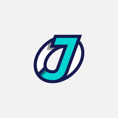 İlk Harf JO ya da OJ Logosu, Monogram Logosu O kombinasyonlu J harfi, tasarım logosu şablonu, vektör ilülasyonu